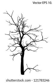 Dead Tree Without Leaves Vector Illustration Sketched, EPS 10.