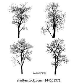 Dead Tree Without Leaves Vector Illustration Sketched, EPS 10.