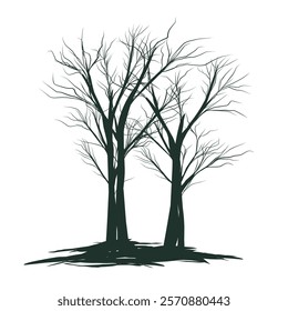 Dead Tree without Leaves Vector Illustration Sketched, EPS 10