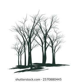 Dead Tree without Leaves Vector Illustration Sketched, EPS 10