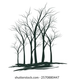 Dead Tree without Leaves Vector Illustration Sketched, EPS 10