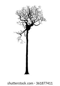 Dead Tree without Leaves Vector Illustration Sketched, EPS 10.