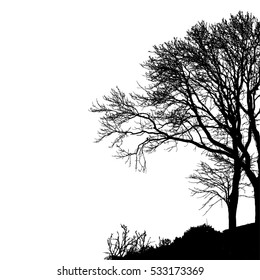 Dead Tree without Leaves Vector Illustration Sketched, EPS 10.