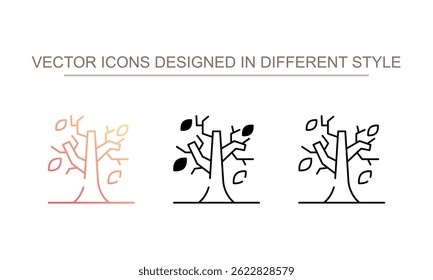 Dead Trees icon design with white background stock illustration