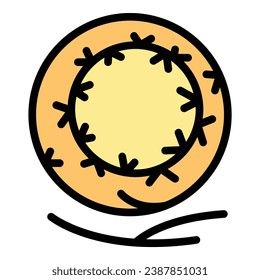 Dead tumbleweed icon outline vector. Western ball. Desert bush color flat
