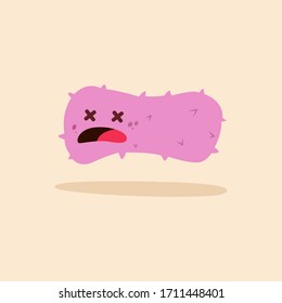 Caricatura de virus muertos sobre un fondo de color - Vector