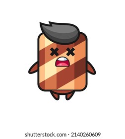 the dead wafer roll mascot character , cute style design for t shirt, sticker, logo element