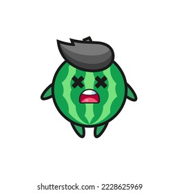 el personaje de la mascota de la sandía muerta , diseño de estilo bonito para camiseta, pegatina, elemento logo