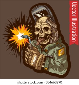 Dead Welder. Vector Illustration.