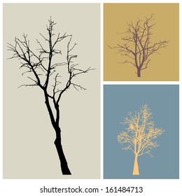 Dead wood with high quality traced on nature silhouette on white for art work decoration, encapsulated postscript vector.