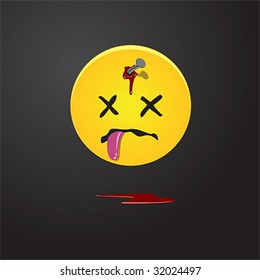  Dead yellow smile with a nail in a forehead.