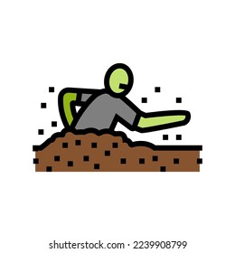 vector de icono de color zombie muerto. señal zombie muerta. ilustración de símbolo aislado