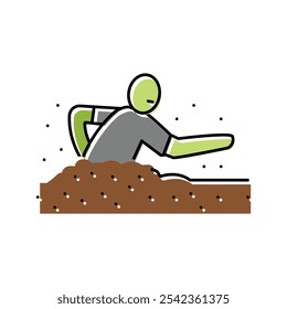 toter Zombie Farbe Symbol Vektor. totes Zombie-Zeichen. einzelne Symbolgrafik