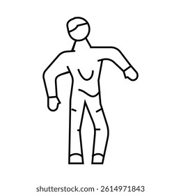 dead zombie line icon vector. dead zombie sign. isolated contour symbol black illustration