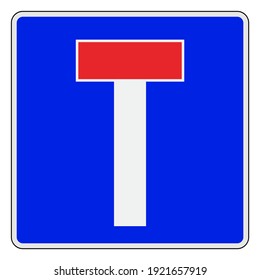 the Dead-End or No Through, european road sign svg