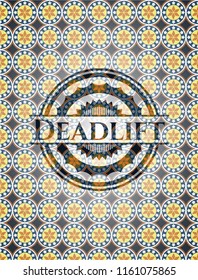 Deadlift Arabesque Badge. Arabic Decoration.