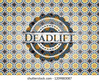 Deadlift Arabesque Emblem. Arabic Decoration.