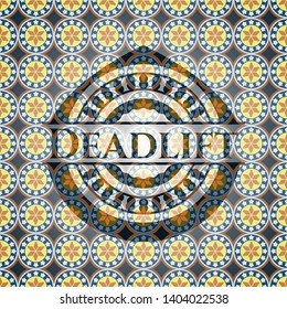 Deadlift Arabesque Emblem. Arabic Decoration.