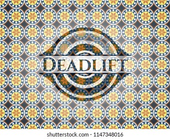 Deadlift arabesque emblem background. arabic decoration.