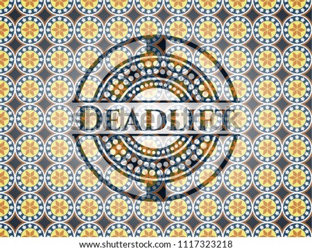 Deadlift arabic style emblem. Arabesque decoration.