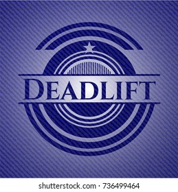 Deadlift badge with denim texture