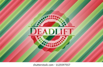 Deadlift christmas colors style badge.
