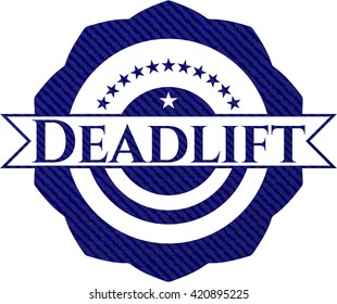 Deadlift emblem with jean background