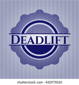 Deadlift emblem with jean background