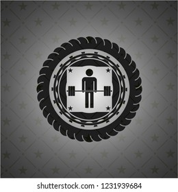 deadlift icon inside black badge