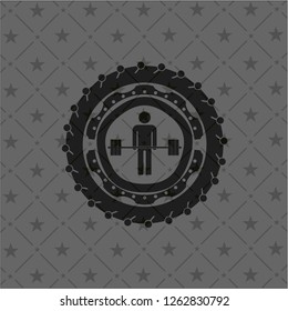 deadlift icon inside black badge