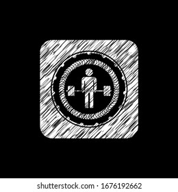 deadlift icon inside chalk emblem