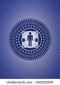 deadlift icon inside denim background