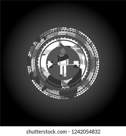 deadlift icon inside grey camo emblem