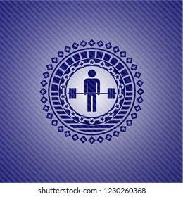 deadlift icon inside jean background