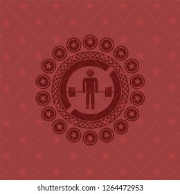 deadlift icon inside red emblem