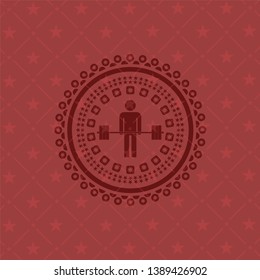 deadlift icon inside red emblem