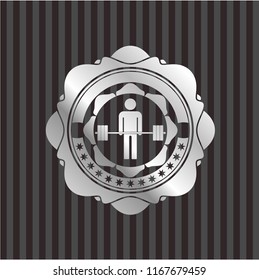 deadlift icon inside silver emblem