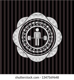 deadlift icon inside silver emblem