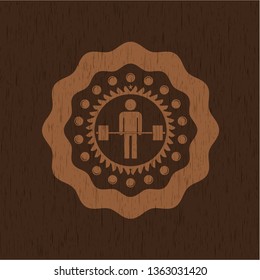 deadlift icon inside wooden signboards