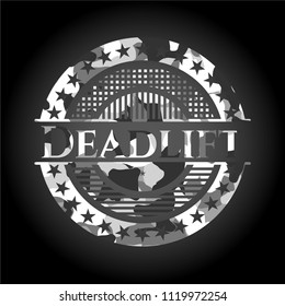 Deadlift on grey camo texture