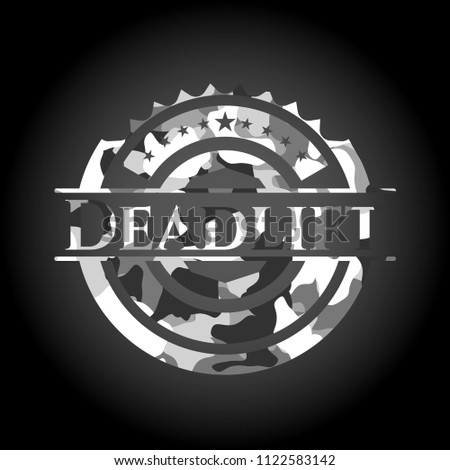 Deadlift on grey camouflage pattern