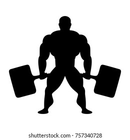 Deadlift.  Silhueta de um atleta. Vetor.
