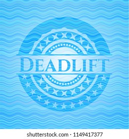 Deadlift water wave badge background.