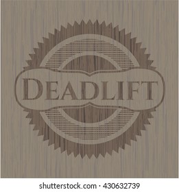 Deadlift wood icon or emblem
