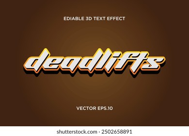 "Deadlifts" editable 3d text effect