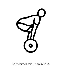 Deadlifts Fitness Übung Bein Linie Symbol Vektor. Beinschild für Fitness-Übungen von Deadlifts. isoliertes Kontursymbol, schwarze Illustration