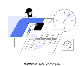 Deadline abstract concept vector illustration. Project management, work time limit, task due dates, deadline reminder, study assignments accomplishment, tax payment planning abstract metaphor.