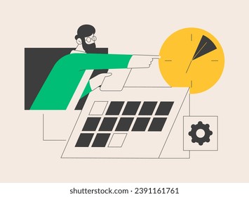 Deadline abstract concept vector illustration. Project management, work time limit, task due dates, deadline reminder, study assignments accomplishment, tax payment planning abstract metaphor.