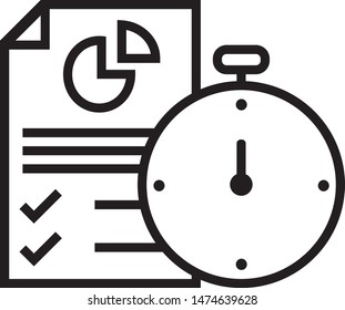 Deadline alarm clock, time management icon. Can be used on a website and mobile apps.
