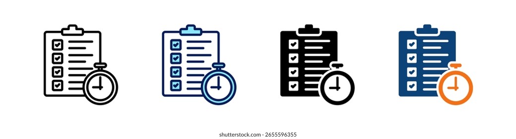 Fecha límite Todo en uno Icon Multi Styles Vector Set